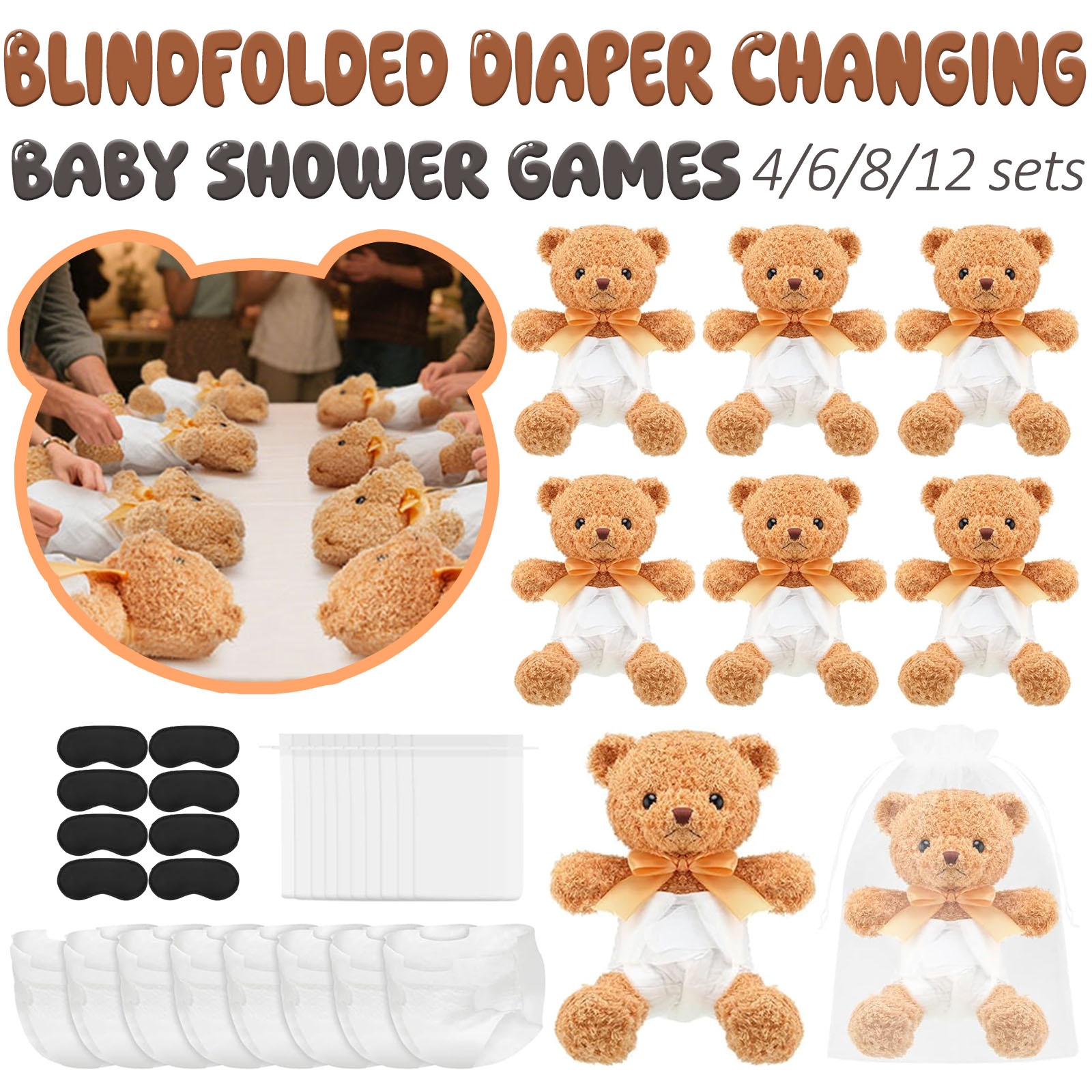 4/6/8/12 Sets Baby Shower Game - Cloth Diaper Insert review and price